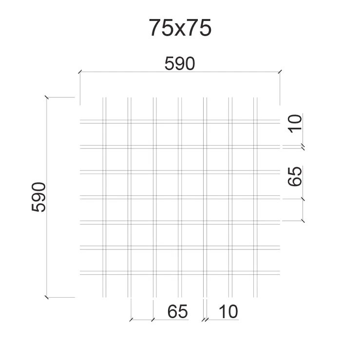 Грильято Е 75х75 H-40 белый матовый